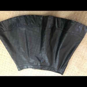 Black faux leather skirt